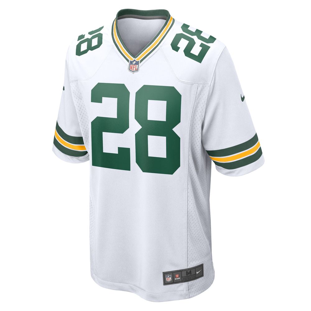 Men's Nike AJ Dillon White Green Bay Packers Game Player Jersey