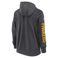 Men's Nike Anthracite Green Bay Packers 2024 Sideline Club Full-Zip Hoodie