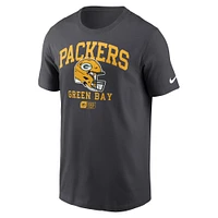 Men's Nike Anthracite Green Bay Packers Helmet Essential T-Shirt