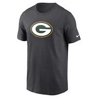 Men's Nike  Anthracite Green Bay Packers Logo Essential T-Shirt