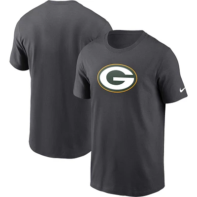 Men's Nike  Anthracite Green Bay Packers Logo Essential T-Shirt