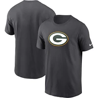 Men's Nike  Anthracite Green Bay Packers Logo Essential T-Shirt