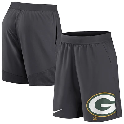 Short extensible Performance Nike Anthracite Green Bay Packers pour homme