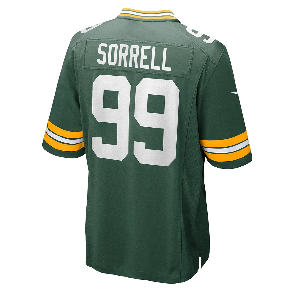 Maillot Nike Barryn Sorrell pour homme, vert, équipe des Green Bay Packers