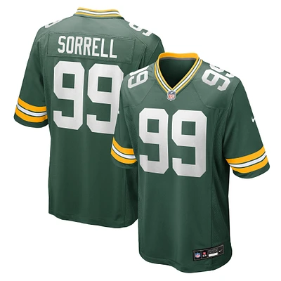Maillot Nike Barryn Sorrell pour homme, vert, équipe des Green Bay Packers