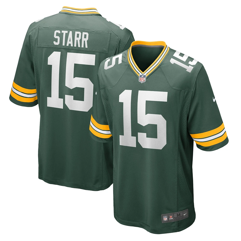 Maillot de match joueur retraité Nike Bart Starr Green Bay Packers pour homme