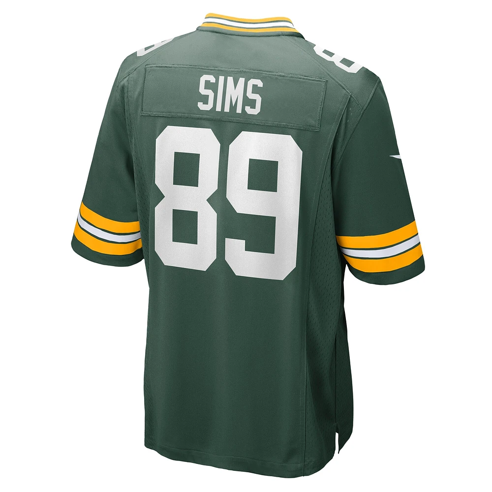 Maillot de match l'équipe Nike Ben Sims Green Bay Packers pour homme