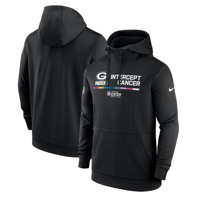 Men's Nike Black Green Bay Packers 2022 NFL Crucial Catch - Therma Performance Pullover Hoodie
