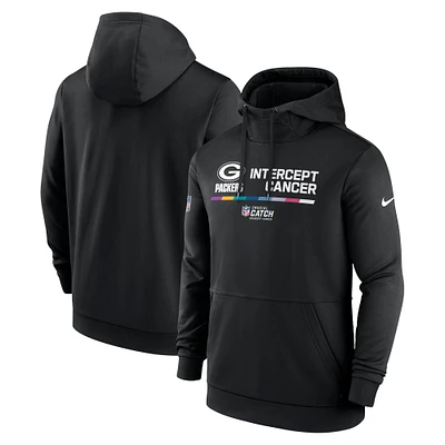 Men's Nike Black Green Bay Packers 2022 NFL Crucial Catch - Therma Performance Pullover Hoodie