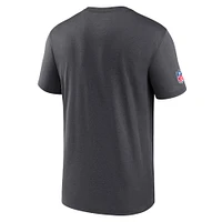 T-shirt Nike Charcoal Green Bay Packers Wordmark Block Sideline Legend Performance pour homme