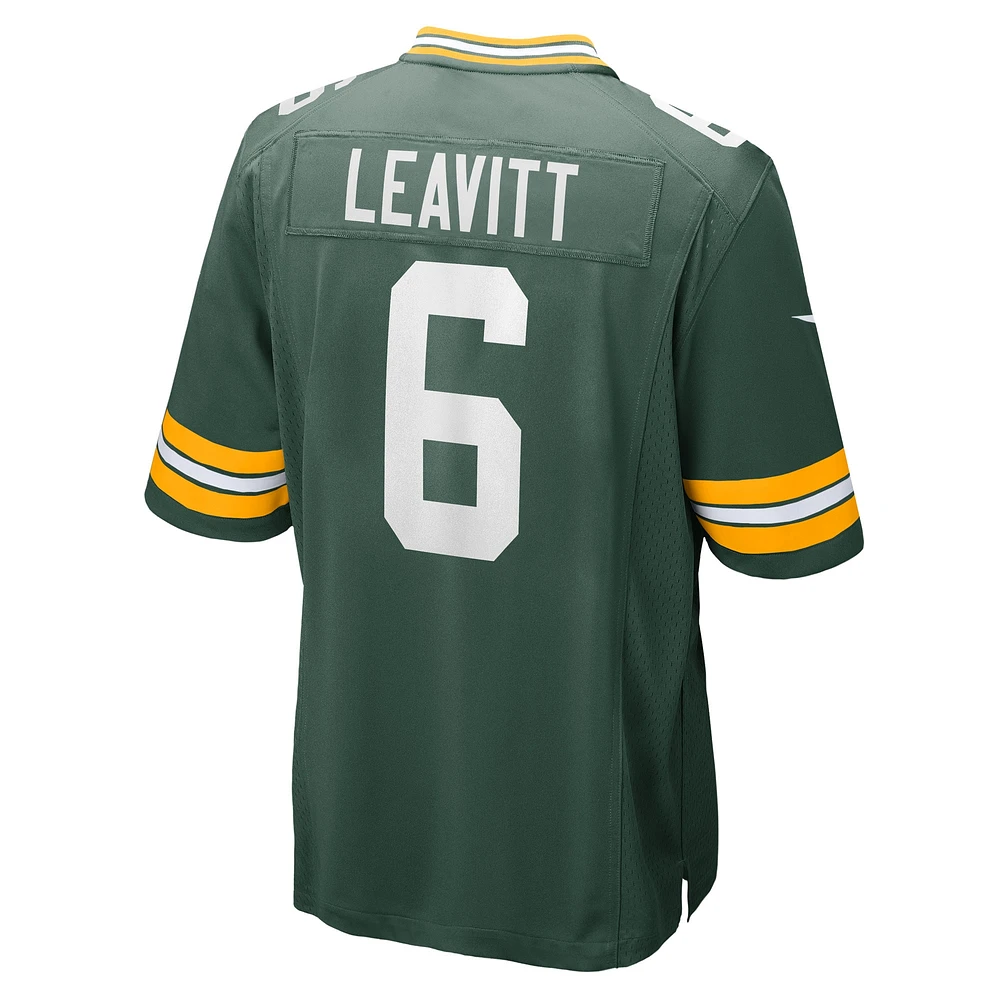 Maillot de joueur match Nike Dallin Leavitt Green Bay Packers pour homme, vert