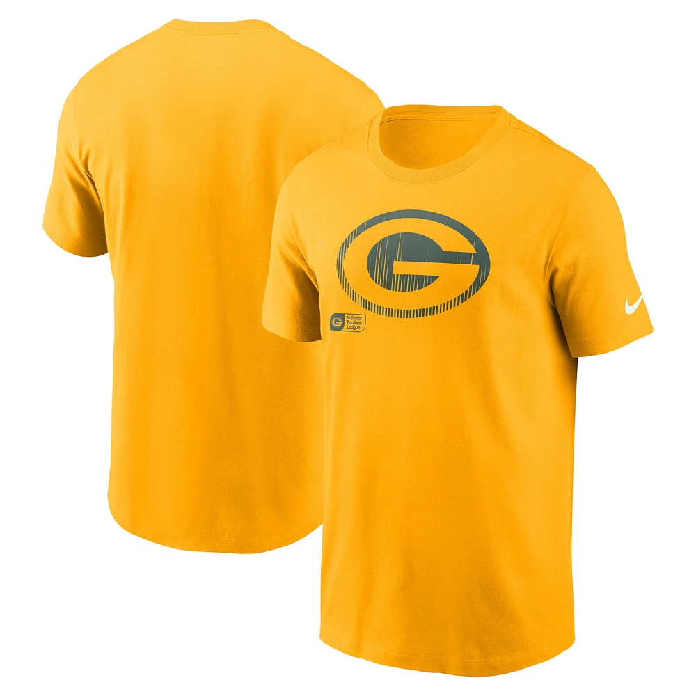 T-shirt essentiel délavé Nike Gold Green Bay Packers pour homme