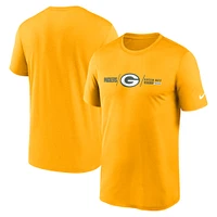 Men's Nike Gold Green Bay Packers Horizontal Lockup Legend Performance T-Shirt