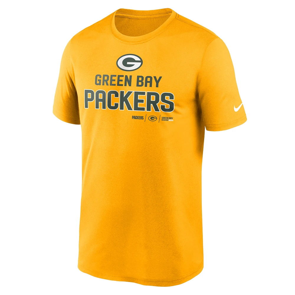 Men's Nike Gold Green Bay Packers Legend Community Performance T-Shirt