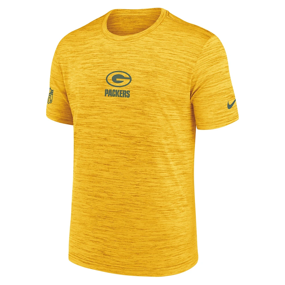 Men's Nike Gold Green Bay Packers Sideline Velocity Performance T-Shirt