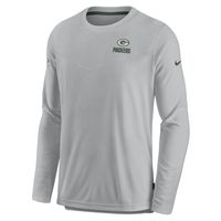 Men's Nike Gray Green Bay Packers Sideline Lockup Performance - Long Sleeve T-Shirt