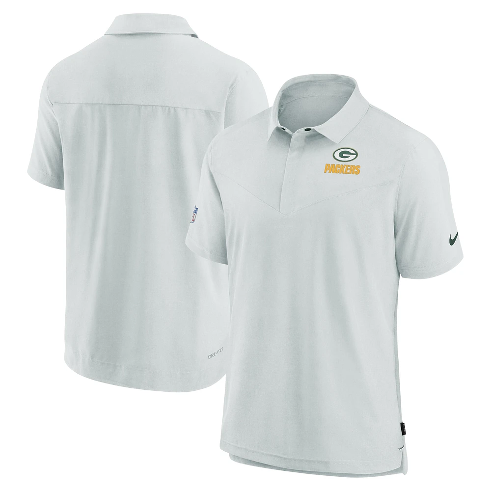 Men's Nike Gray Green Bay Packers Sideline Lockup Performance Polo