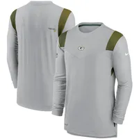 T-shirt à manches longues Nike Green Bay Packers Sideline Player UV Performance pour homme, gris