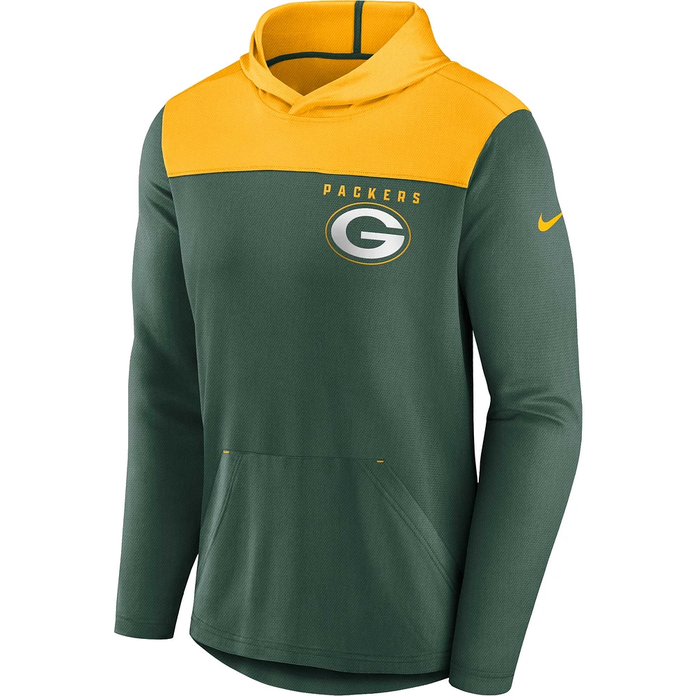 Sweat à capuche enfiler Nike Green Bay Packers Athletic Lockup pour homme, vert/doré