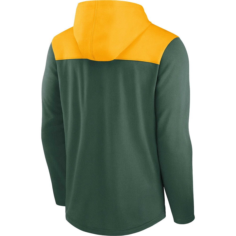 Sweat à capuche enfiler Nike Green Bay Packers Athletic Lockup pour homme, vert/doré