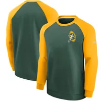 Chandail à manches raglan historiques Nike Green/Gold Green Bay Packers pour homme