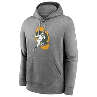 Men's Nike Green Bay Packers Heathered Gray Fan Gear Rewind Club - Pullover Hoodie