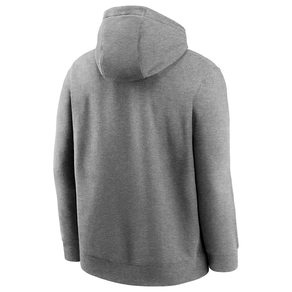 Men's Nike Green Bay Packers Heathered Gray Fan Gear Rewind Club - Pullover Hoodie
