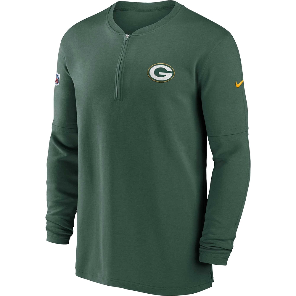 Men's Nike  Green Bay Packers 2023 Sideline Performance Long Sleeve Tri-Blend Quarter-Zip Top