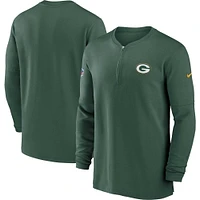 Men's Nike  Green Bay Packers 2023 Sideline Performance Long Sleeve Tri-Blend Quarter-Zip Top