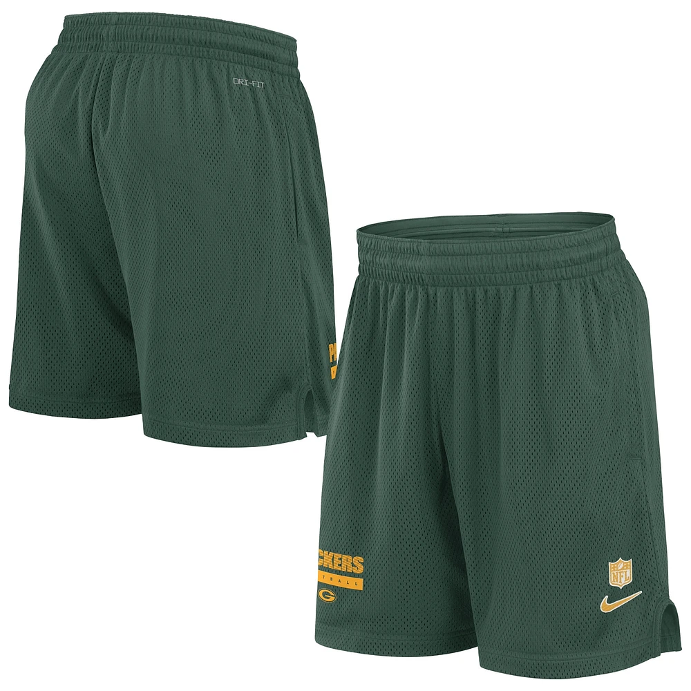 Short en maille Nike Green Bay Packers 2024 Sideline Performance pour homme