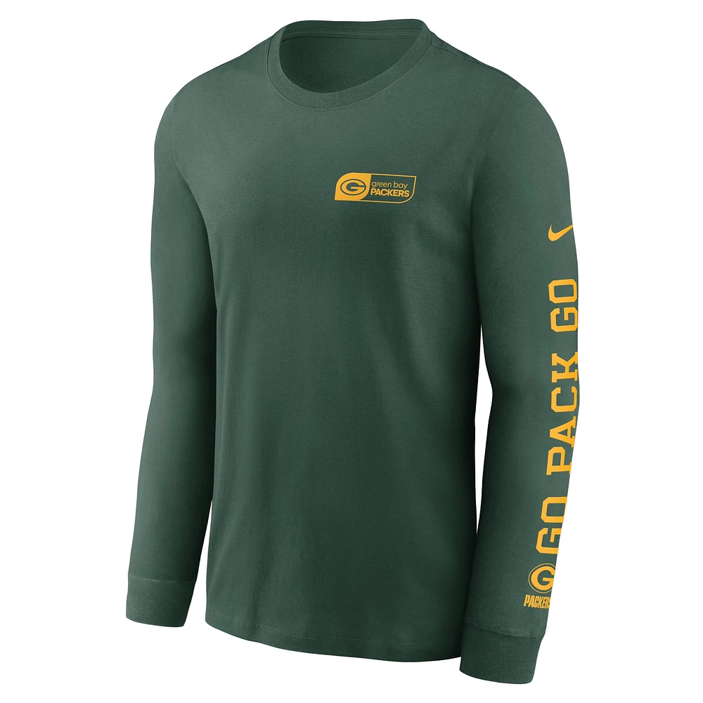 T-shirt à manches longues Nike Green Bay Packers All Out pour homme