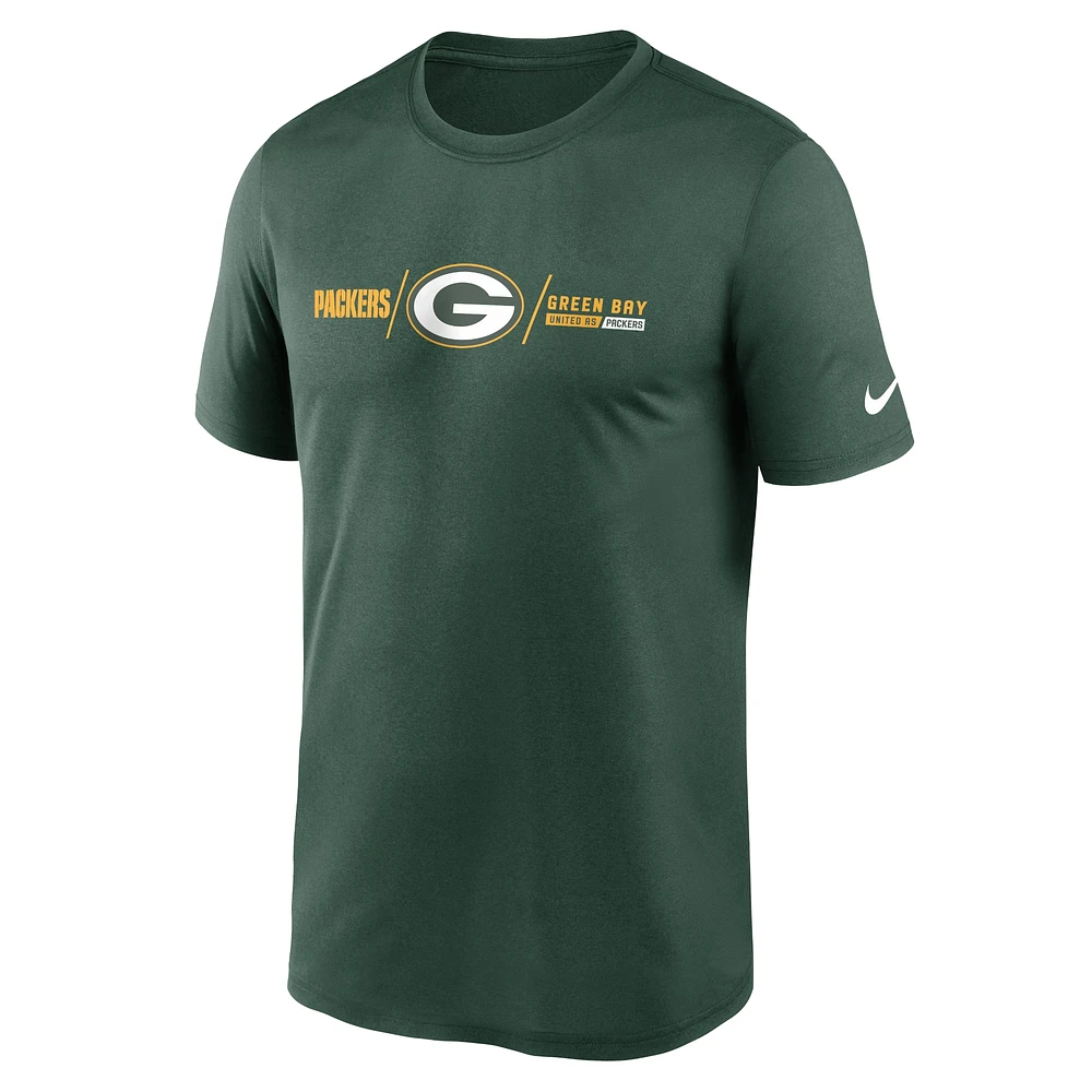 Men's Nike Green Bay Packers Horizontal Lockup Legend Performance T-Shirt