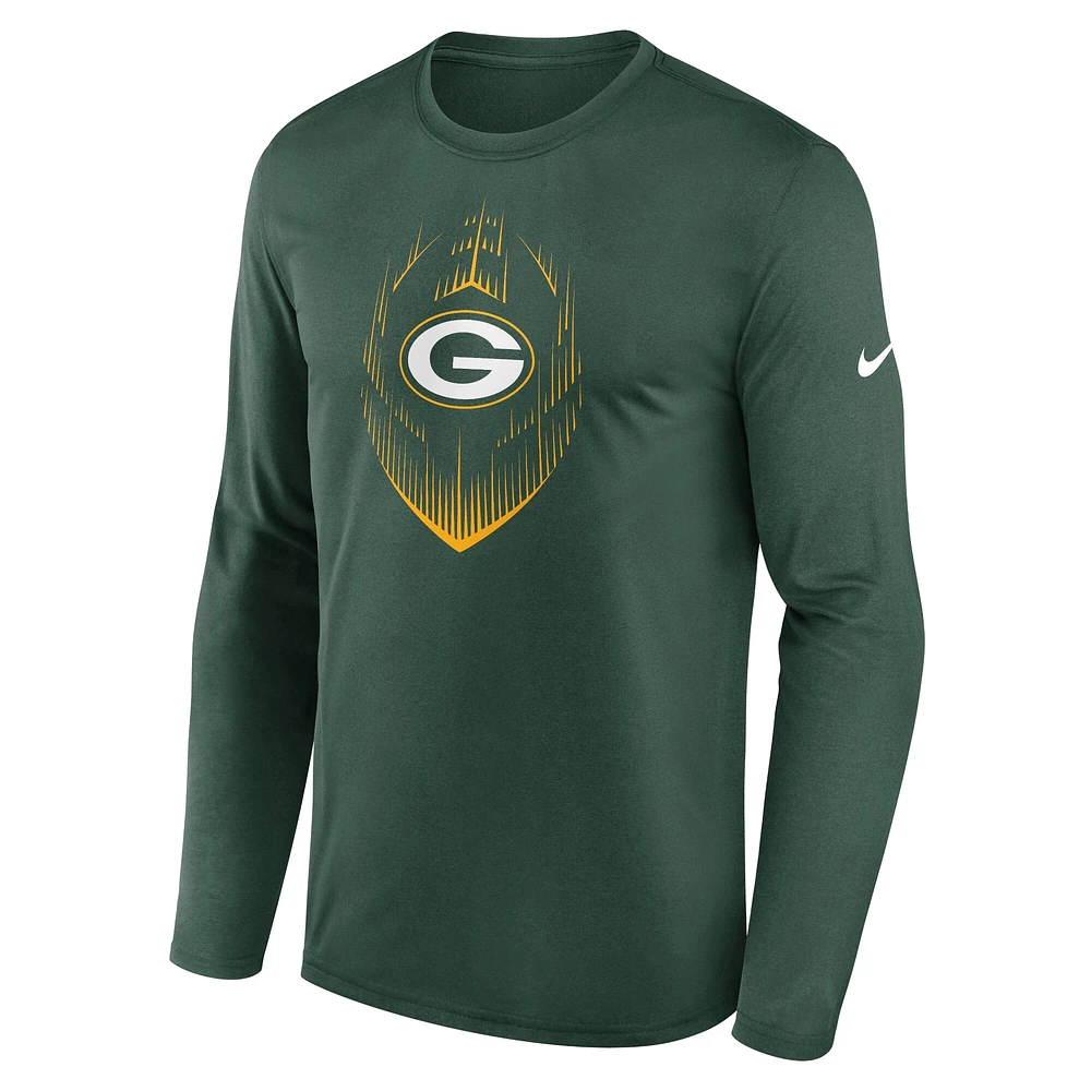 Men's Nike Green Bay Packers Icon Legend Performance Long Sleeve T-Shirt