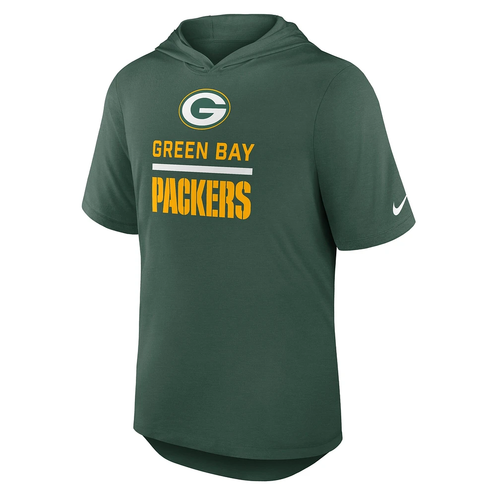 Men's Nike Green Bay Packers Lockup Tri-Blend Hoodie T-Shirt