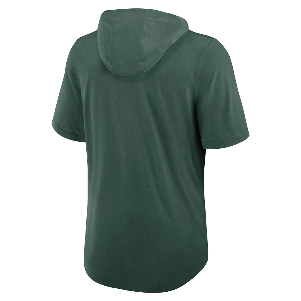 Men's Nike Green Bay Packers Lockup Tri-Blend Hoodie T-Shirt
