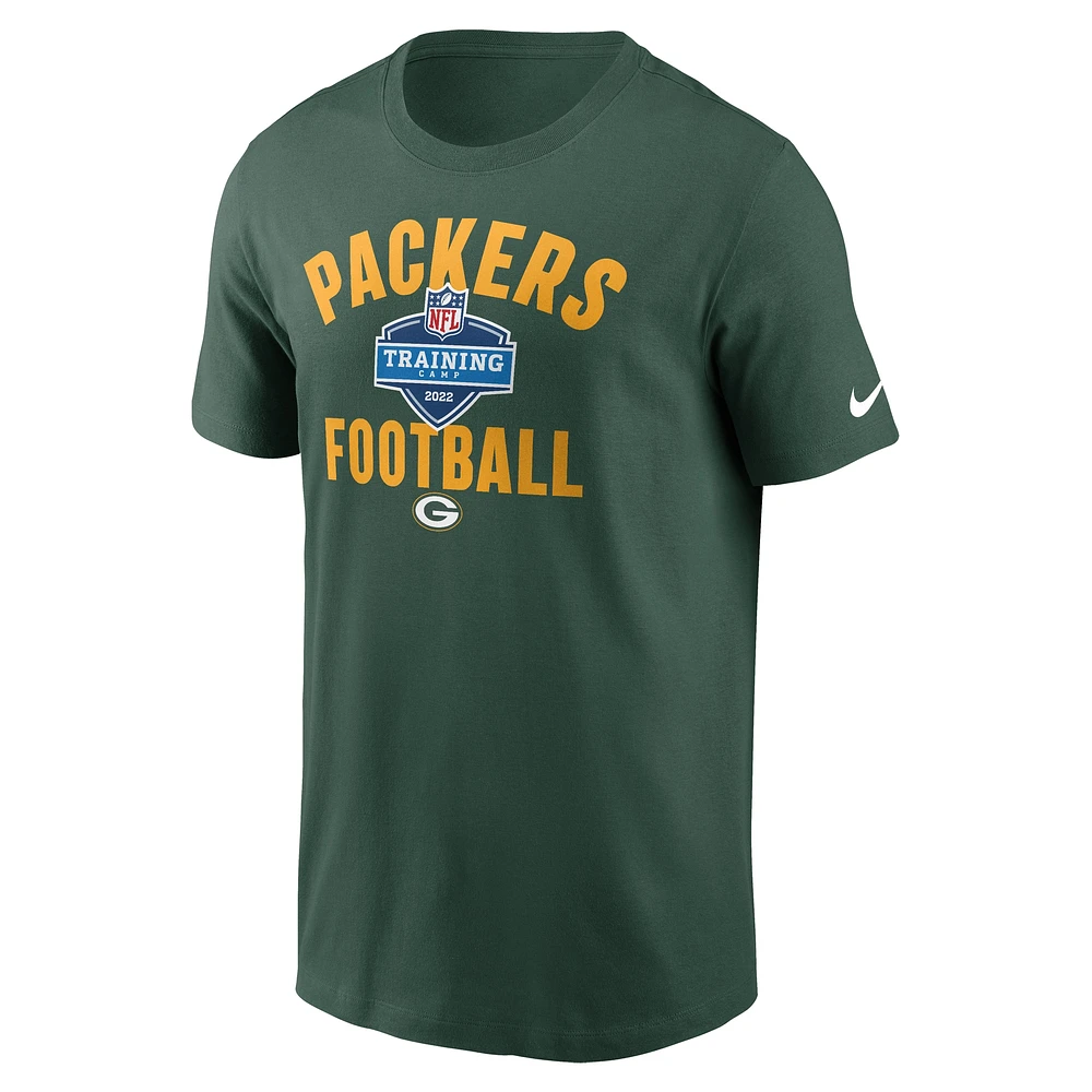 T-shirt Nike vert pour homme Green Bay Packers NFL Training Camp 2022