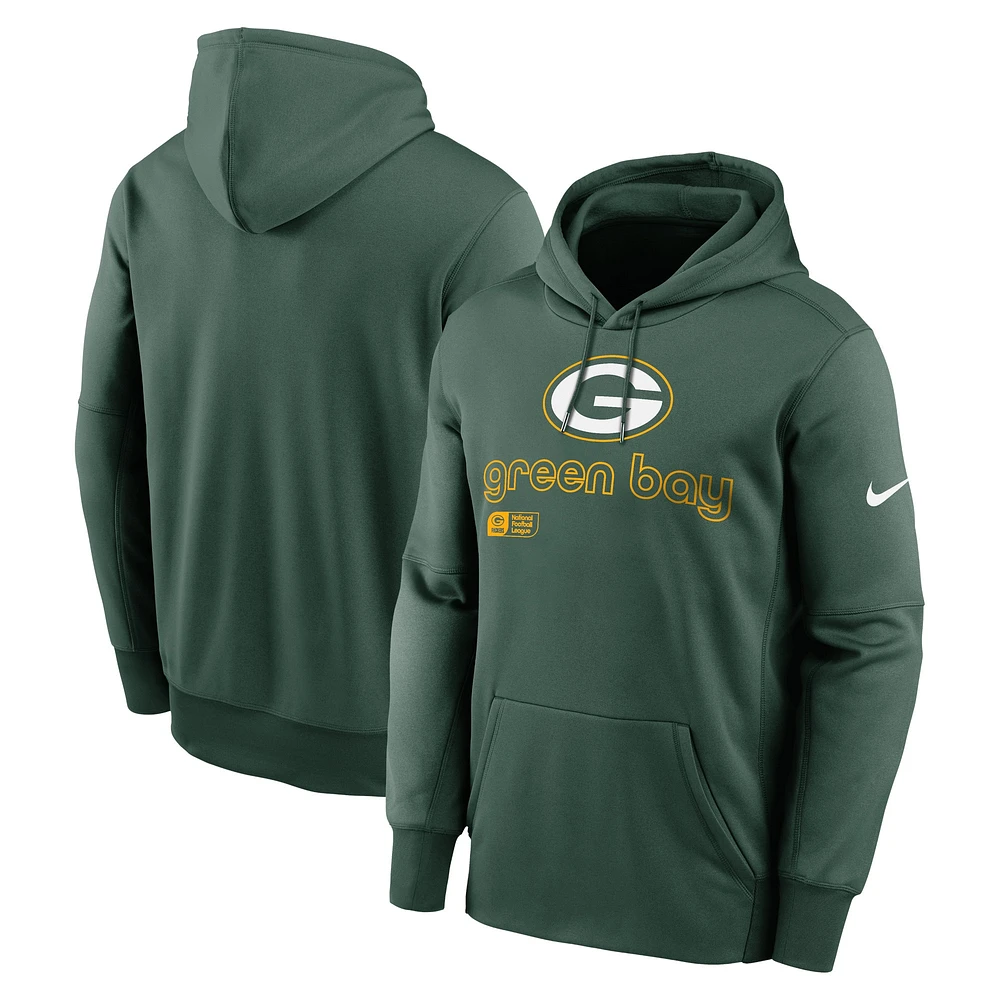 Sweat à capuche Nike Green Bay Packers Performance pour homme