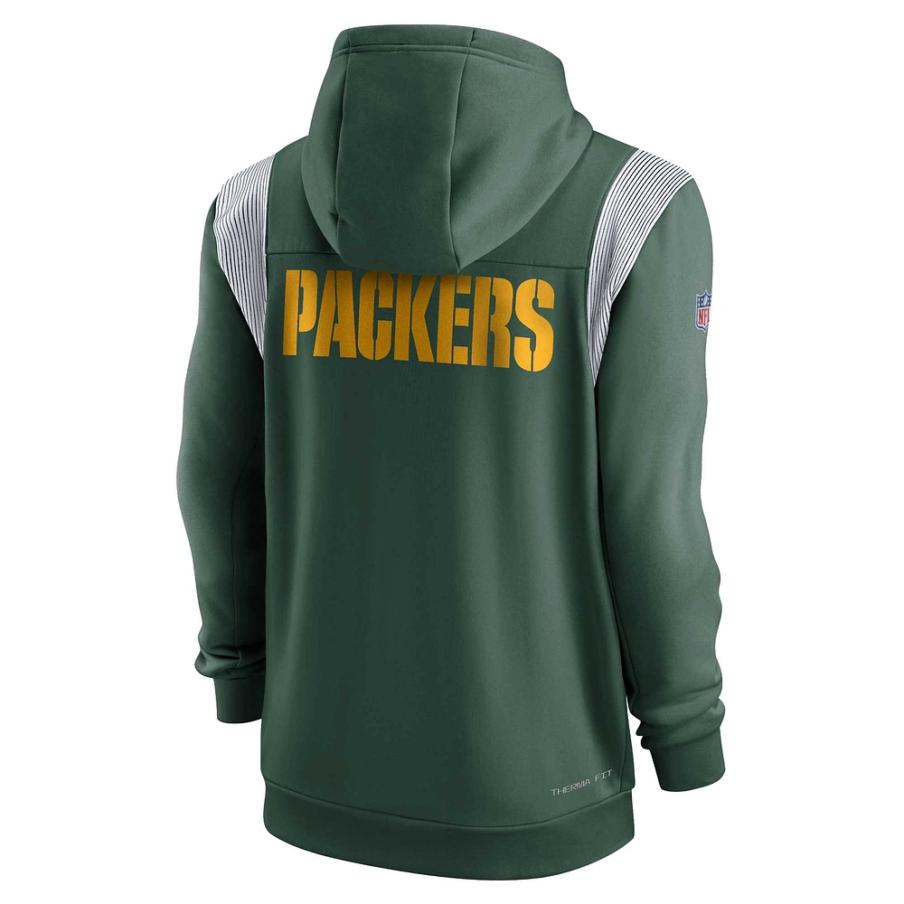 Men's Nike Green Bay Packers Performance Sideline Lockup Full-Zip Hoodie