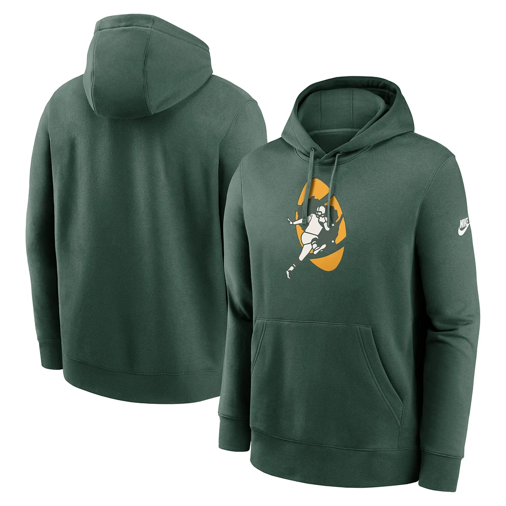 Men's Nike Green Bay Packers Rewind Club Logo Pullover Hoodie