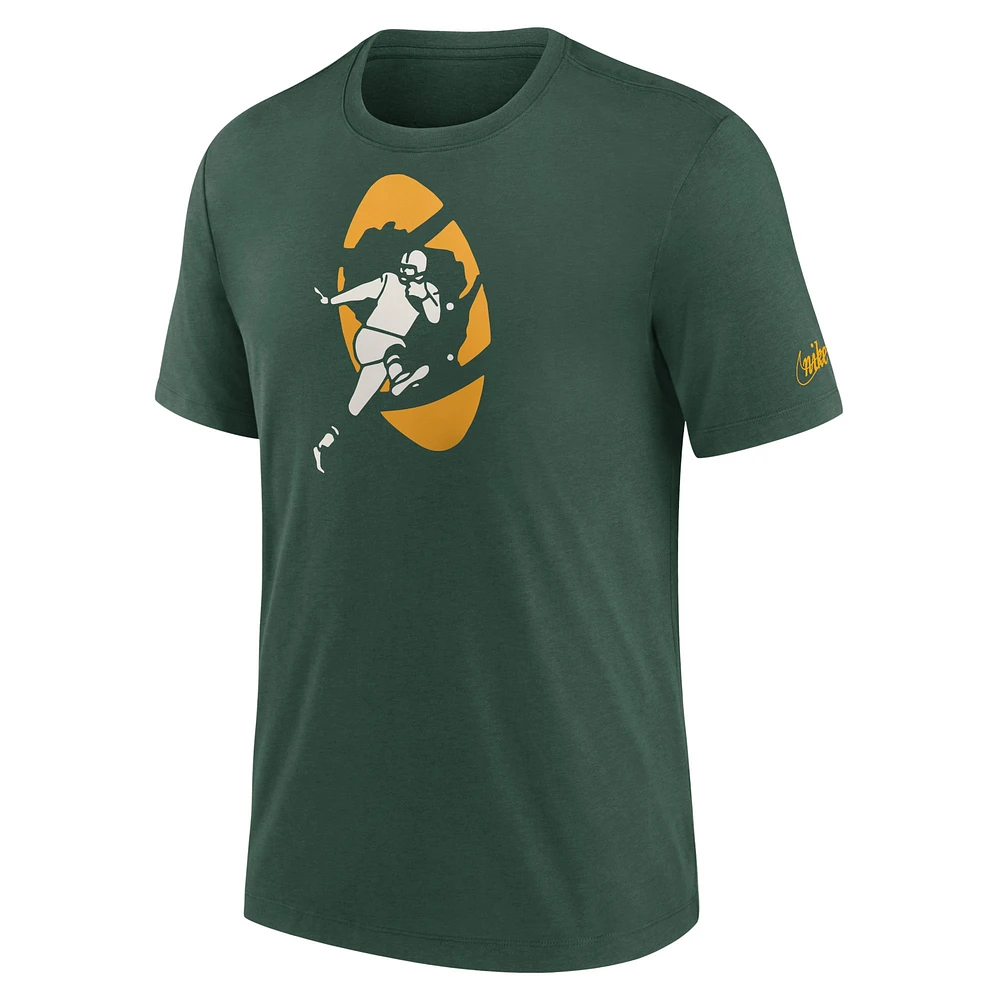 Men's Nike Green Bay Packers Rewind Logo Tri-Blend T-Shirt