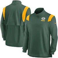 Nike Green Bay Packers Sideline Coach Chevron Lockup Haut à manches longues et fermeture éclair pour homme Vert