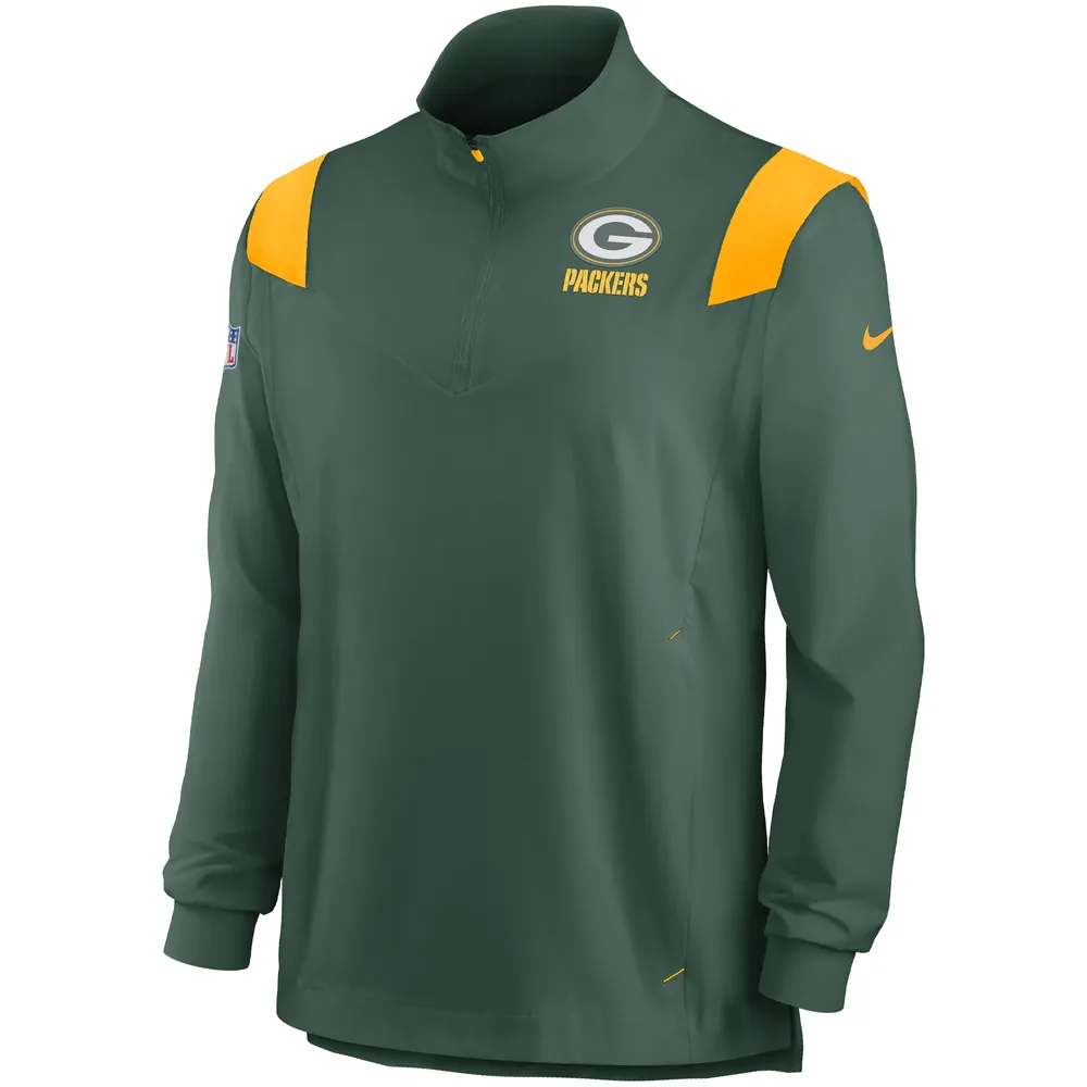 Nike Green Bay Packers Sideline Coach Chevron Lockup Haut à manches longues et fermeture éclair pour homme Vert