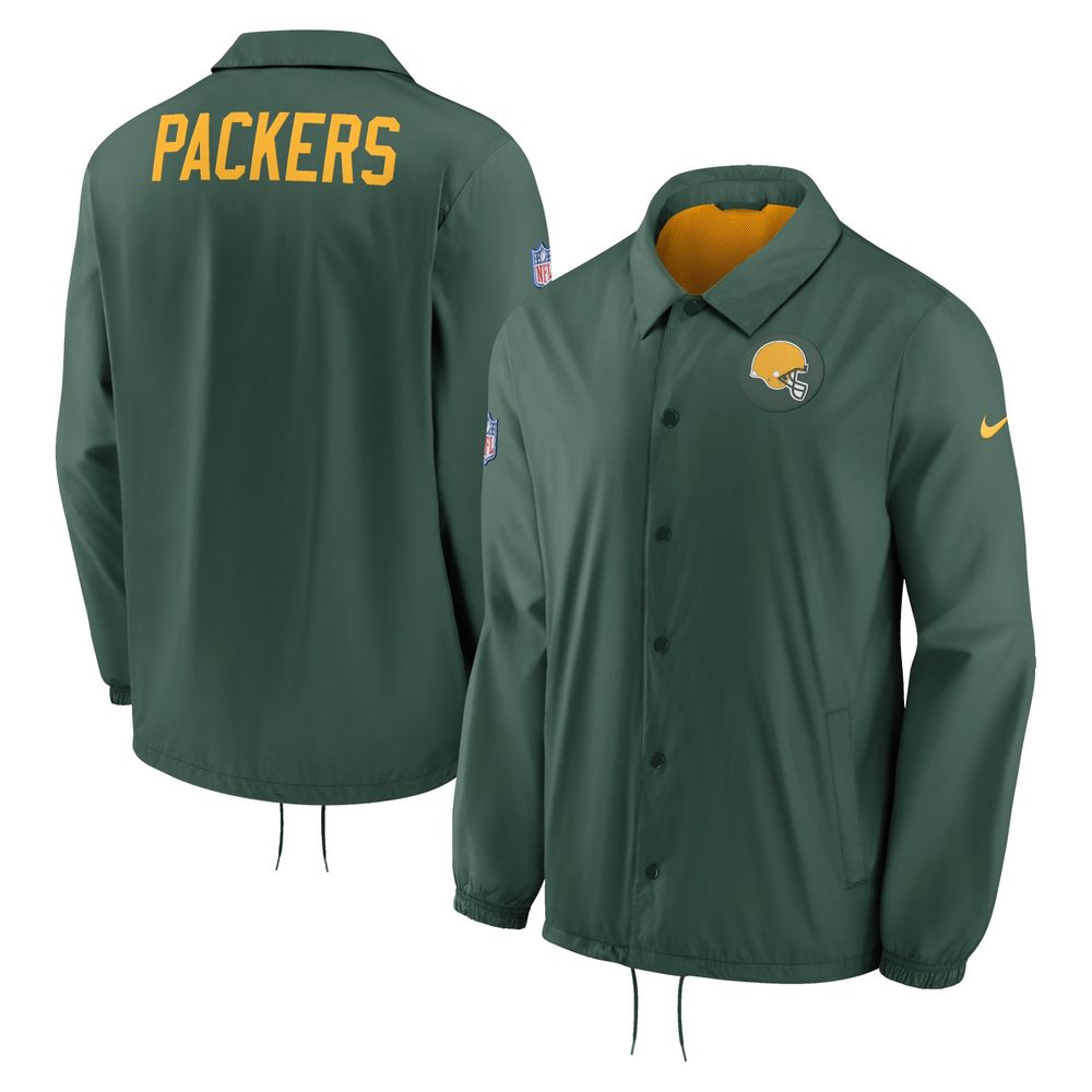 Men's Nike Green Bay Packers Sideline Coaches Performance Full-Snap Jacket