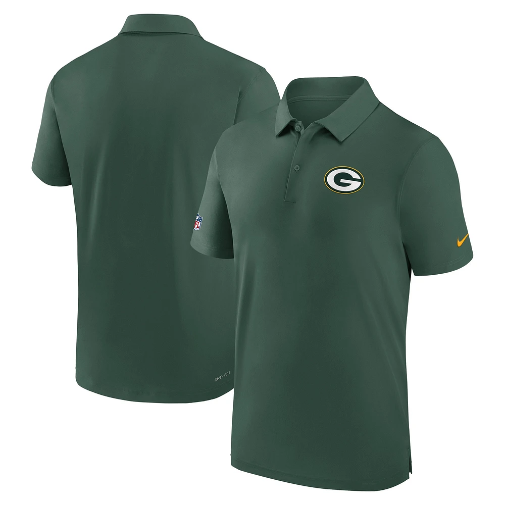 Polo de performance Nike Green Bay Packers Sideline Coaches pour homme, vert