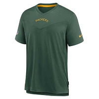 Men's Nike Green Bay Packers Sideline Coaches Vintage Chevron Performance V-Neck T-Shirt