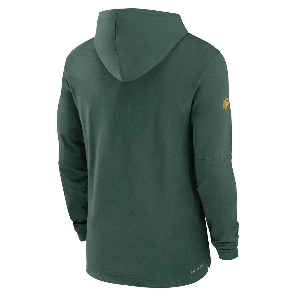 Men's Nike Green Bay Packers Sideline Performance Long Sleeve Hoodie T-Shirt