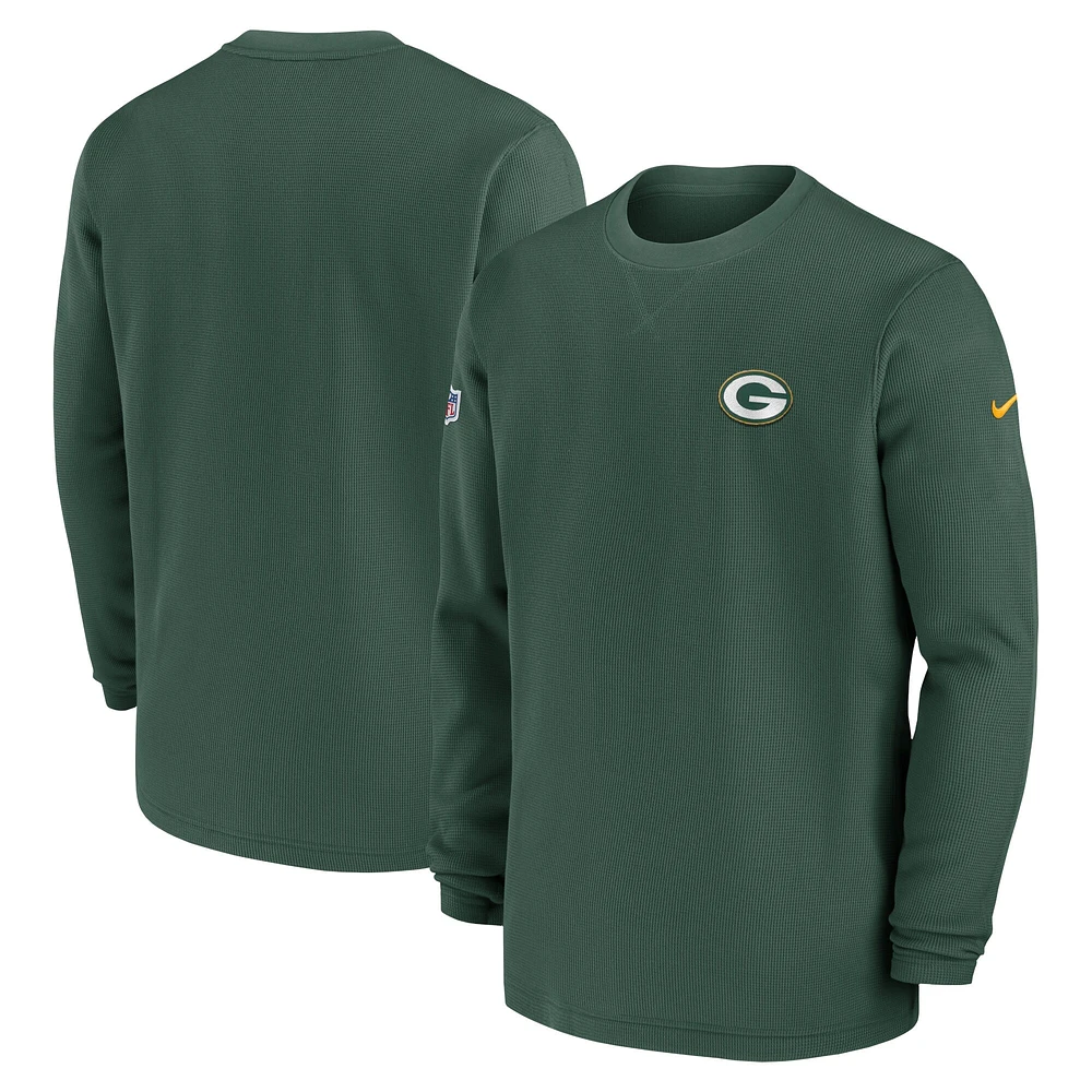 T-shirt à manches longues Nike Green Bay Packers Sideline Performance pour homme