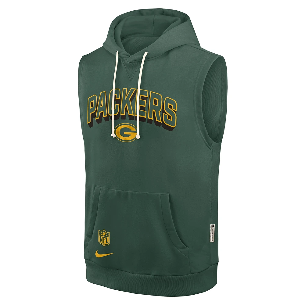 Men's Nike Green Bay Packers Sideline Performance Sleeveless Pullover Hoodie