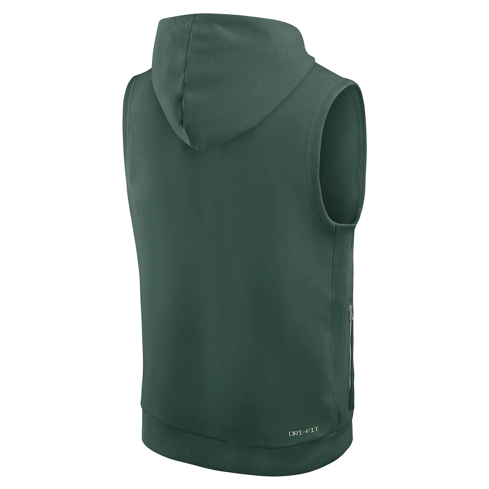 Men's Nike Green Bay Packers Sideline Performance Sleeveless Pullover Hoodie