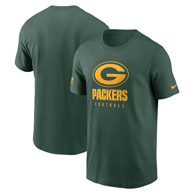 T-shirt Performance de la ligne touche des Packers Green Bay Nike pour homme - Vert